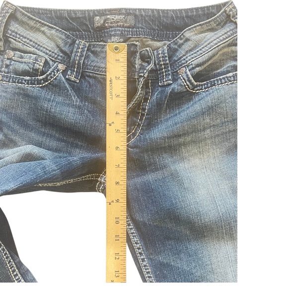 Silver Suki Blue Denim Flare Wide Leg Denim women’s 27x32 - Picture 8 of 9